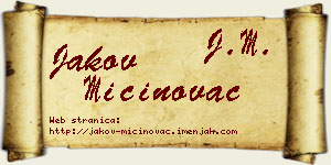 Jakov Mićinovac vizit kartica